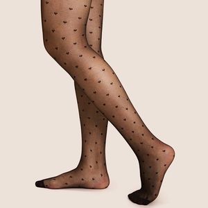 NEW PLAID HEART DESIGN PATTERN MESH LONG STOCKINGS